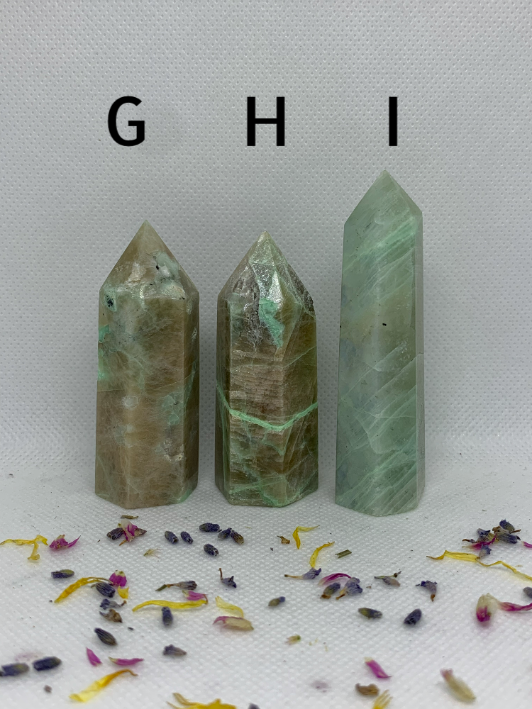 Garnierite / Green Moonstone Crystal Carved Towers / Points ( YOU CHOOSE )