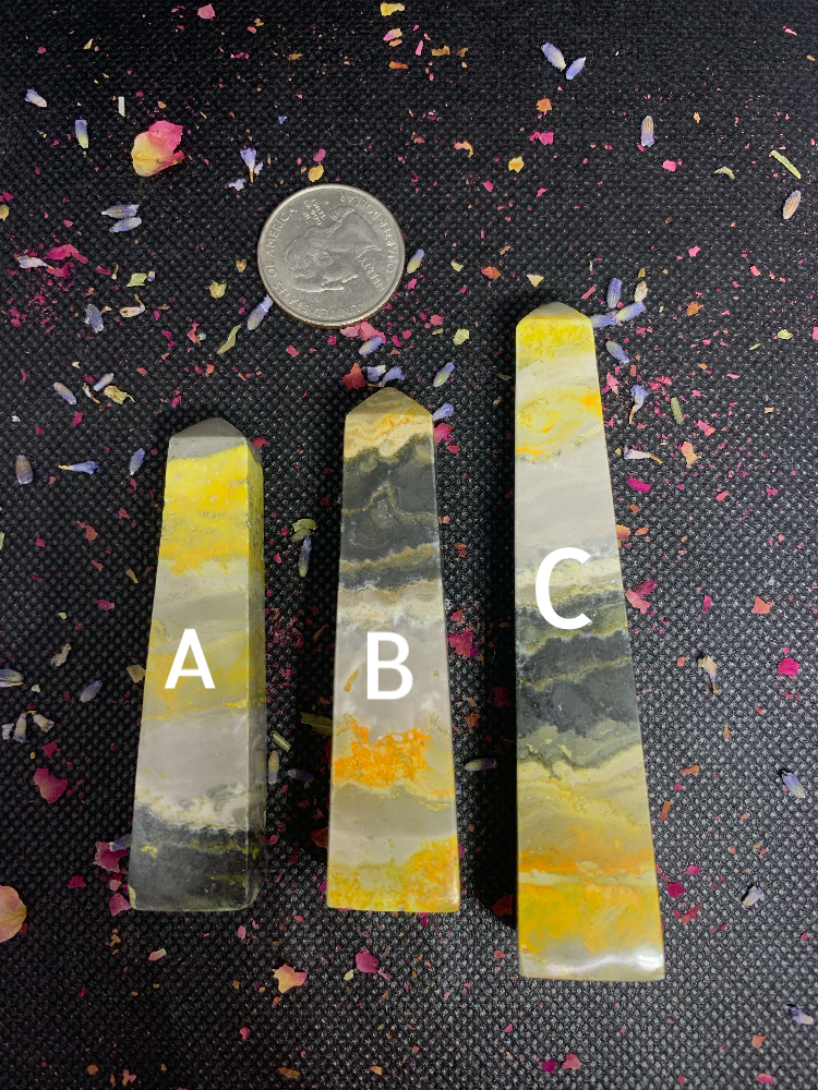 Bumblebee Jasper Polished Crystal Carved Obelisk / Tower ( YOU CHOOSE )