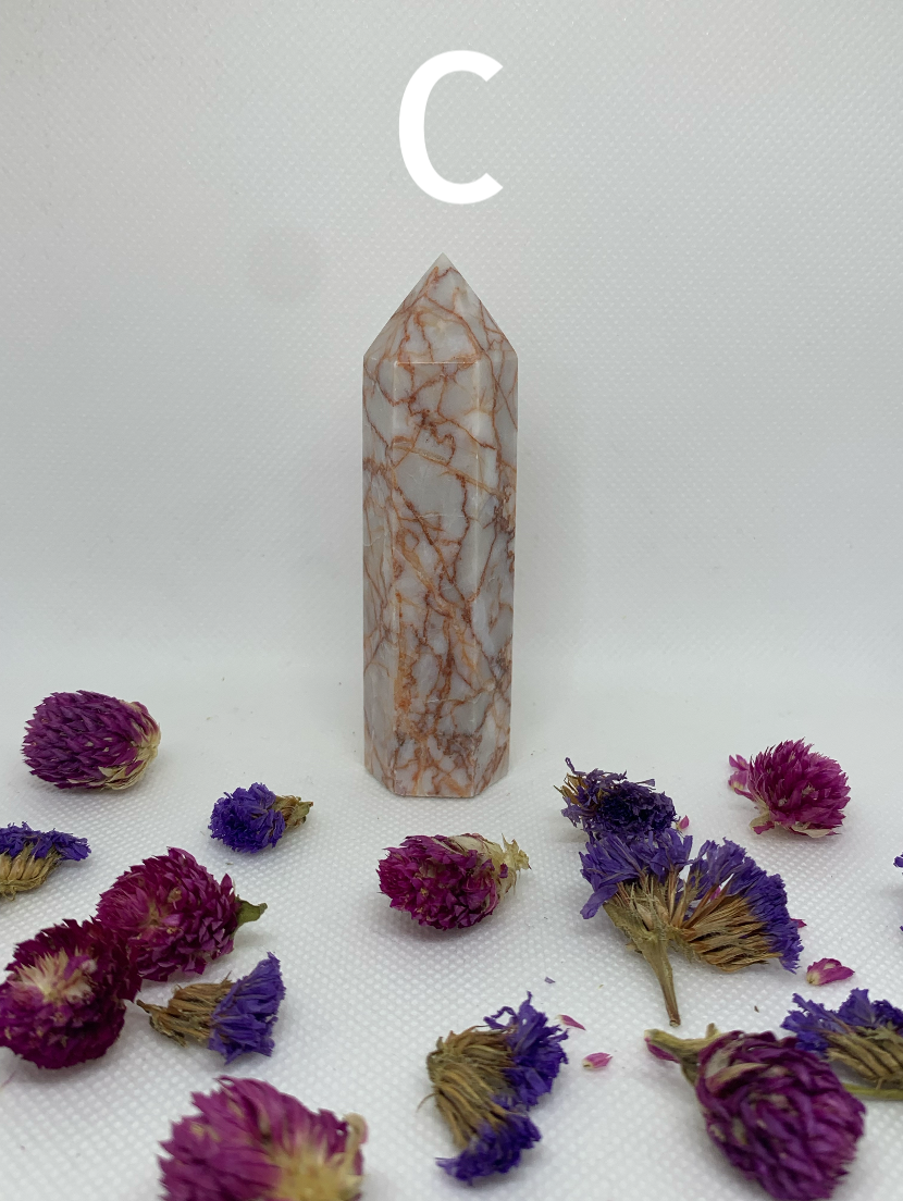 Red Vein Jasper Polished Crystal Carved Towers ( YOU CHOOSE )