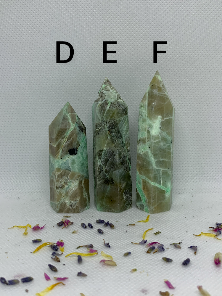 Garnierite / Green Moonstone Crystal Carved Towers / Points ( YOU CHOOSE )