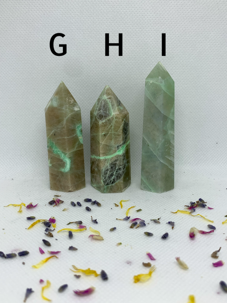 Garnierite / Green Moonstone Crystal Carved Towers / Points ( YOU CHOOSE )